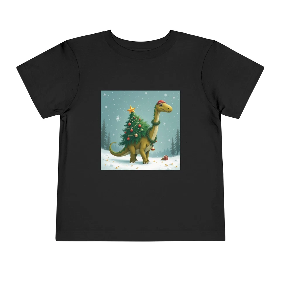 Christmas Brachiosaurus Toddler Dino Shirt, Holiday Kids Tee, Christmas Spirit - Image 6
