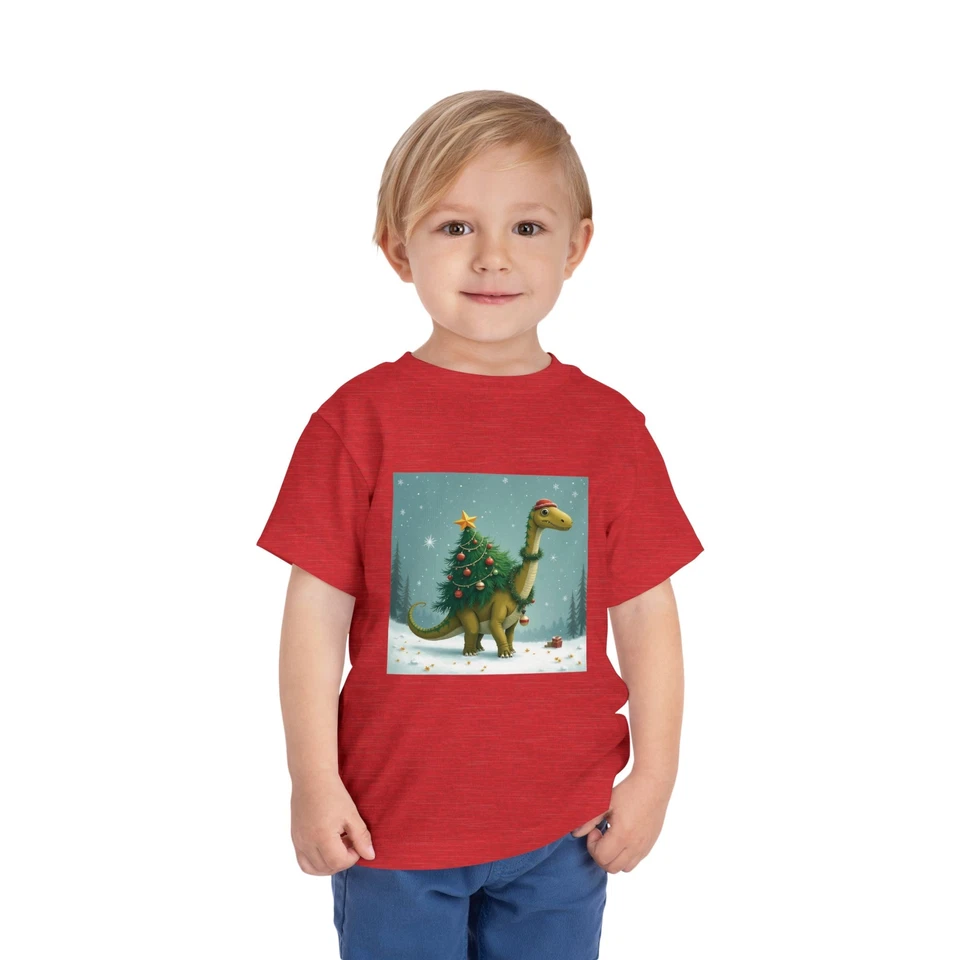 Christmas Brachiosaurus Toddler Dino Shirt, Holiday Kids Tee, Christmas Spirit - Image 10
