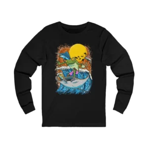 Surfing Frog Unisex Tee, Manta Ray Long Sleeve Shirt, Beach Vibes T-Shirt, Ocean
