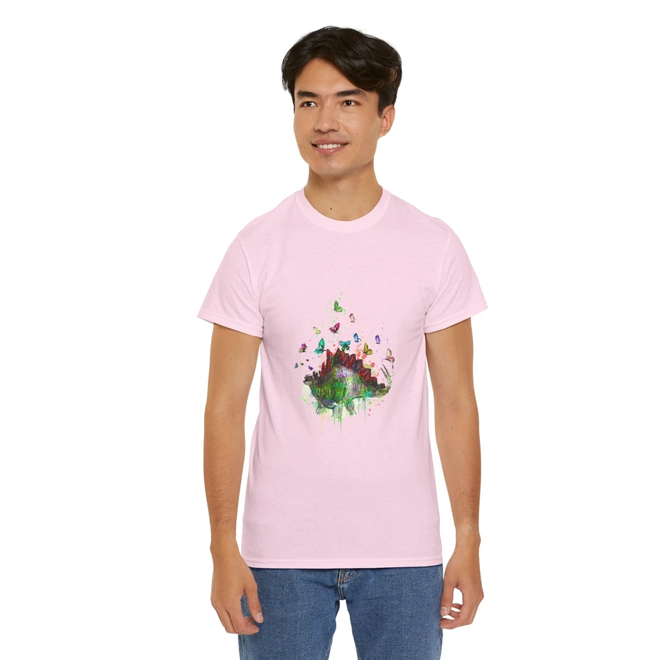 Stegosaurus Tee, Dinosaur Shirt, Butterfly T-Shirt, Prehistoric Top, Animal - Image 7